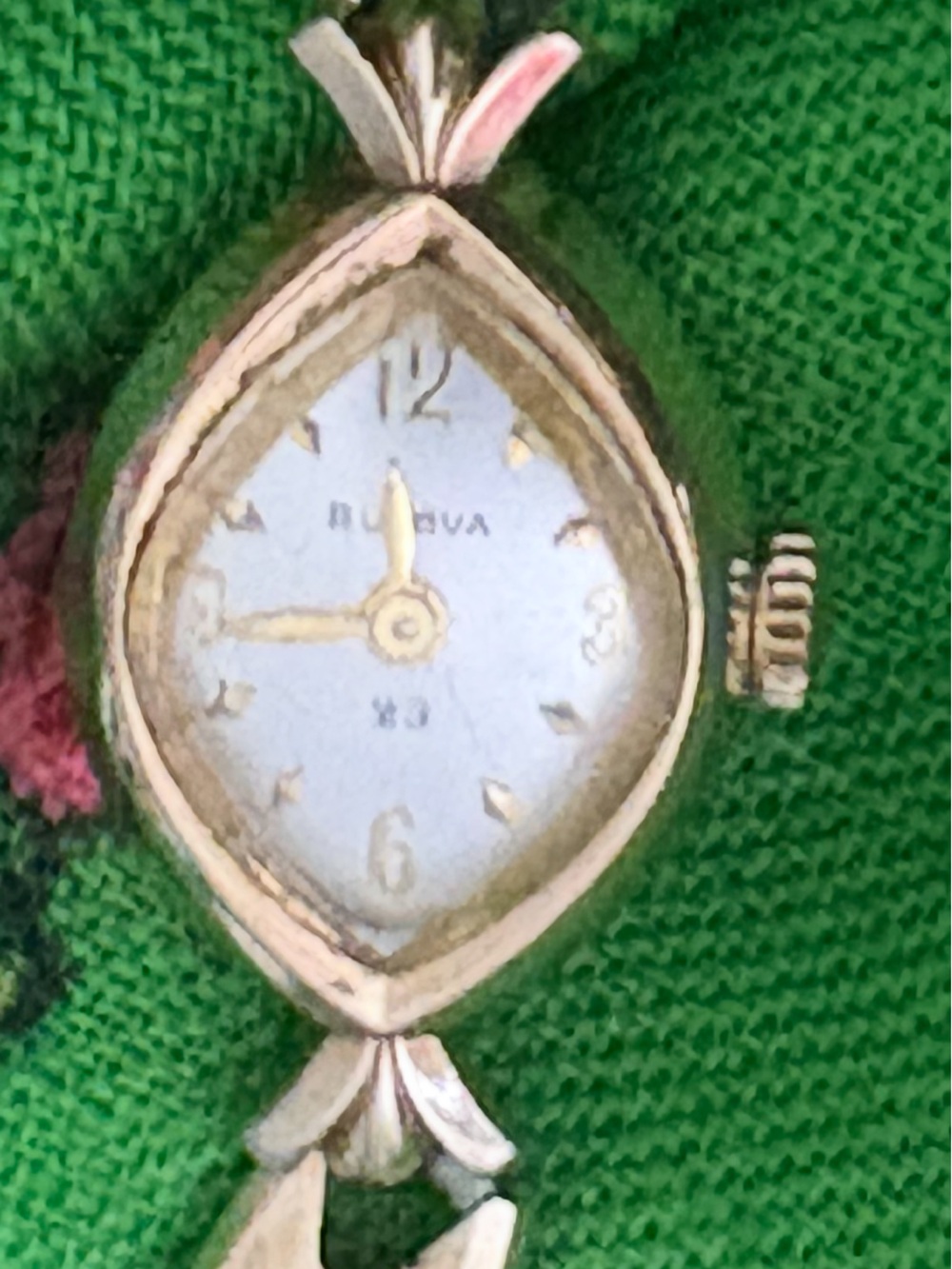 Bulova Women's Gold-Tone Small Oval Dial Watch with White Face